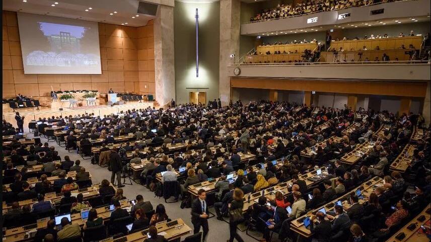 World Health Organization World health assembly at the United Nations Offices in Geneva 