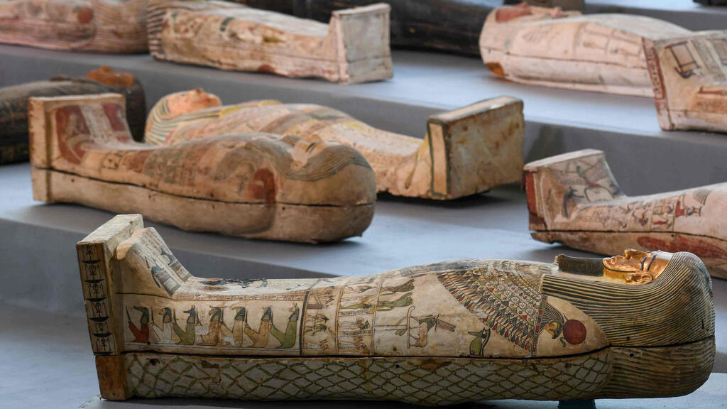 Some of the ancient sarcophagi discovered in a vast necropolis in Saqqara