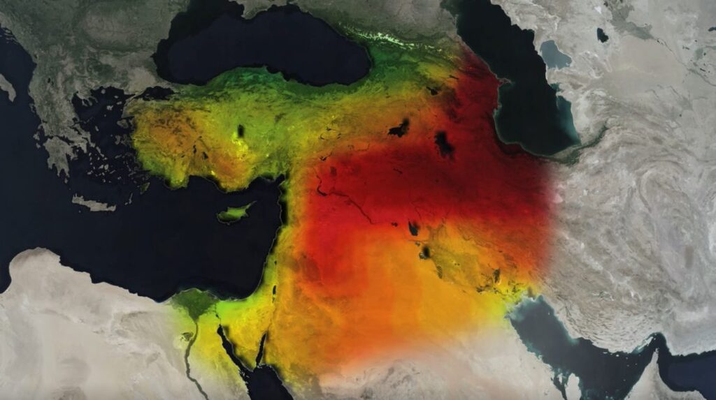 NASA satellite imagery shows how the Middle East has become a major hotspot for loss of groundwater in recent years 