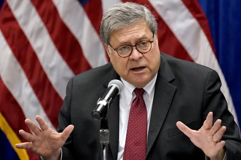 U.S. Attorney General Bill Barr disputes outgoing President Trump's claims of election fraud 