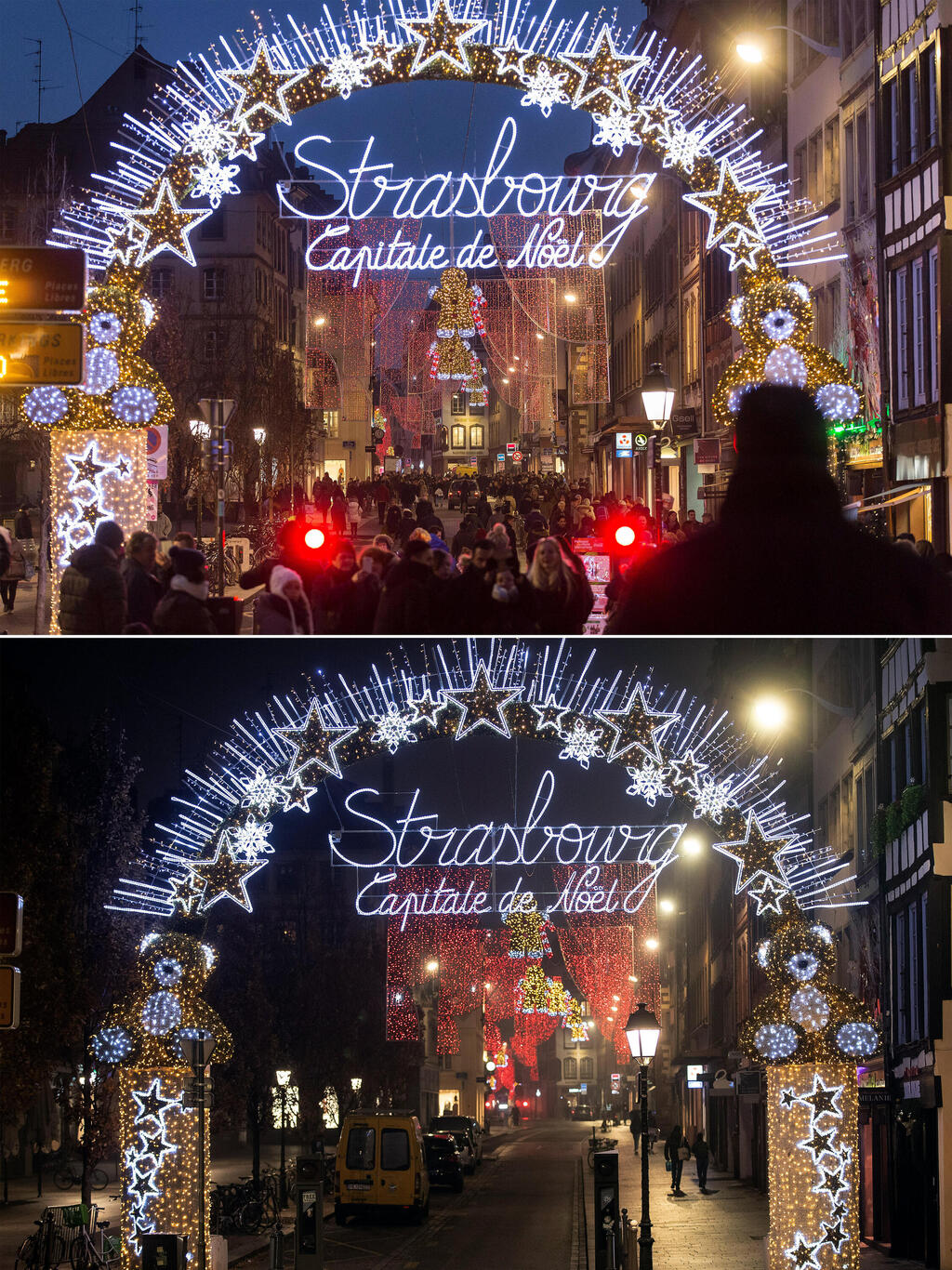 שוק חג המולד בשטרסבורג ב-2020 וב-2019