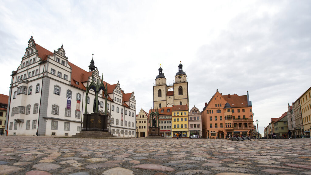 The center of the old city center in Bavaria 