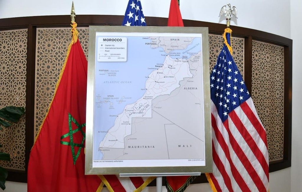 מפה חדשה של מרוקו לאחר שארצות הברית הכירה בריבונותה על סהרה המערבית