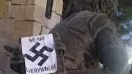 The Anne Frank Human Rights Memorial in Idaho with swastikas