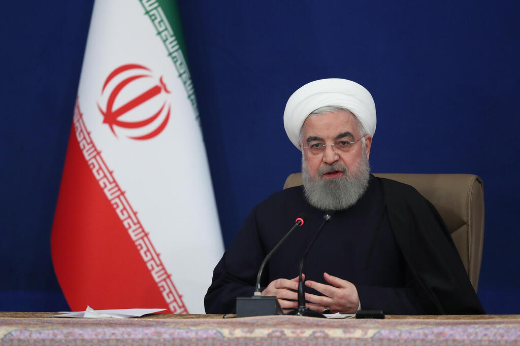 Iranian President Hassan Rouhani speaking during a press conference in Tehran, Dec. 14, 2020 