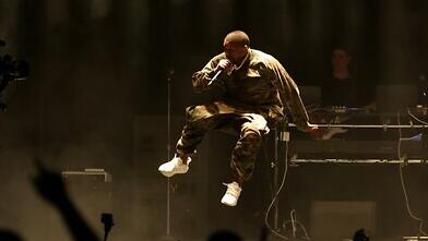 Kanye West performing in Tel Aviv in 2015 