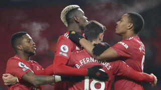 שחקני מנצ'סטר יונייטד חוגגים