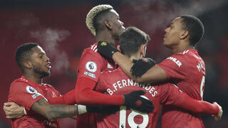 שחקני מנצ'סטר יונייטד חוגגים