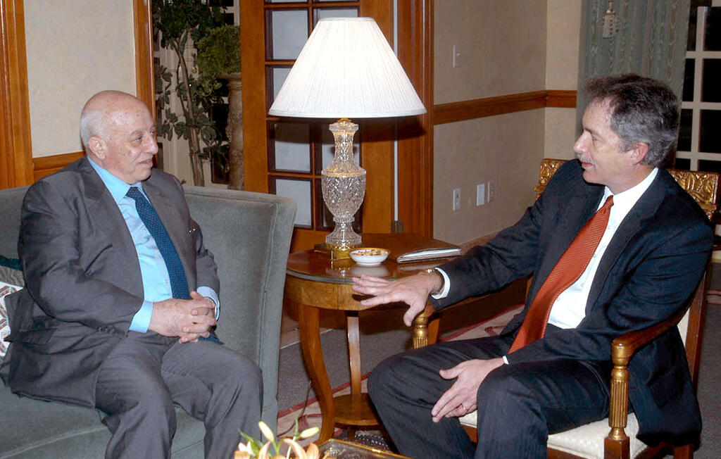 Palestinian prime minister Ahmed Qorei meets with top US envoy William Burns in Amman, Jordan 