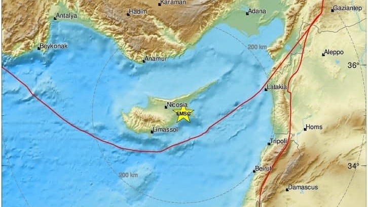 רעידת אדמה בקפריסין