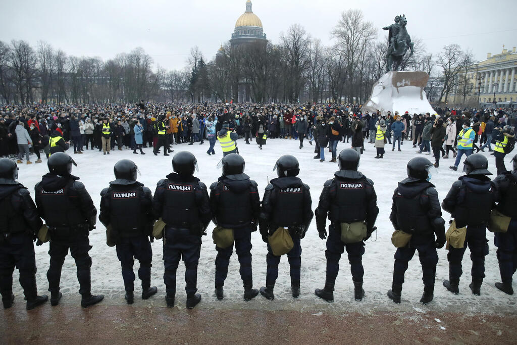 מעצר מפגינים במוסקבה