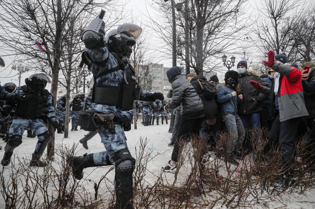 רוסיה מוסקבה הפגנה מתנגדי ולדימיר פוטין בעד שחרור אלכסיי נבלני