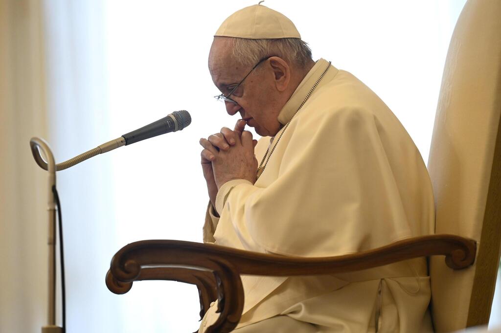 A handout picture provided by the Vatican Media shows Pope Francis during his weekly general audience, Vatican City, 27 January 2021 