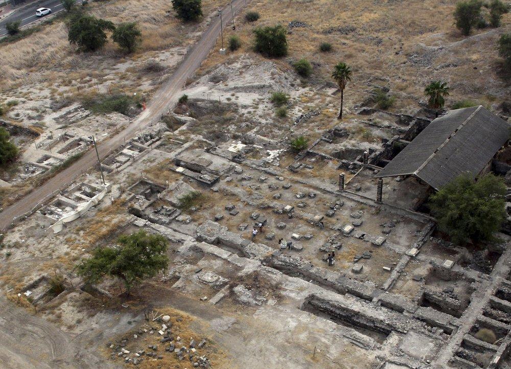 This 2013 aerial photo shows the site of the Al-Juma (Friday) Mosque in Tiberias 