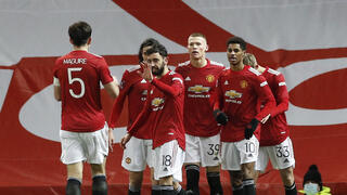 שחקני מנצ'סטר יונייטד חוגגים