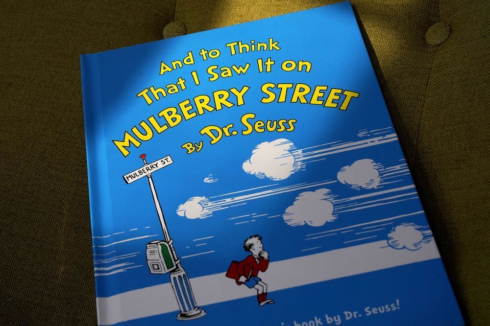 A copy of the book "And to Think That I Saw It on Mulberry Street," by Dr. Seuss 
