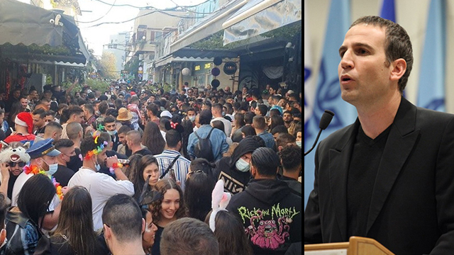 תומר לוטן שוק הפשפשים ב תל אביב מסיבה התקהלות קורונה מסיבת פורים