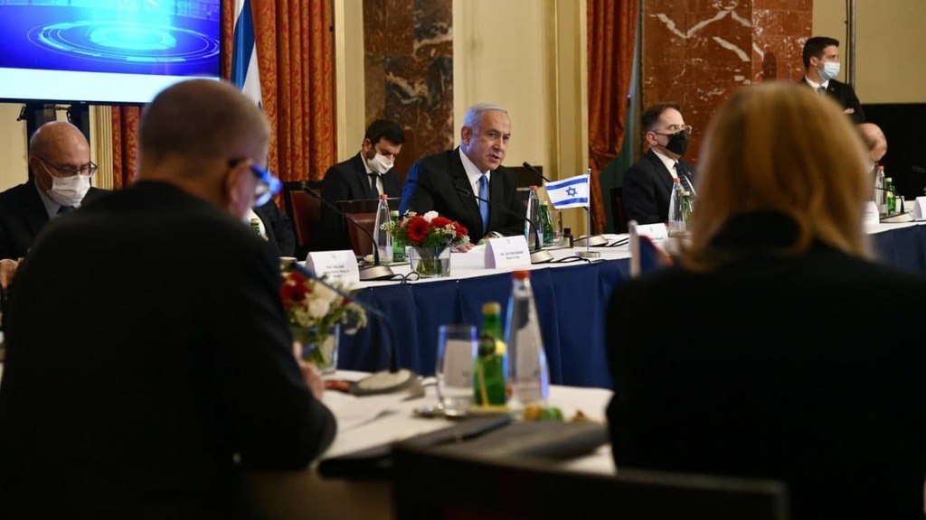 ראש הממשלה בנימין נתניהו, ראש ממשלת צ'כיה אנדריי באביש וראש ממשלת הונגריה ויקטור אורבן