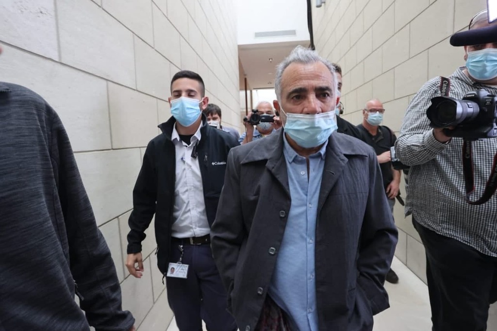 Моше Ивги в окружном суде в Хайфе. Март 2021 года (Фото: Гиль Нехуштан) משה איבגי בבית המשפט
