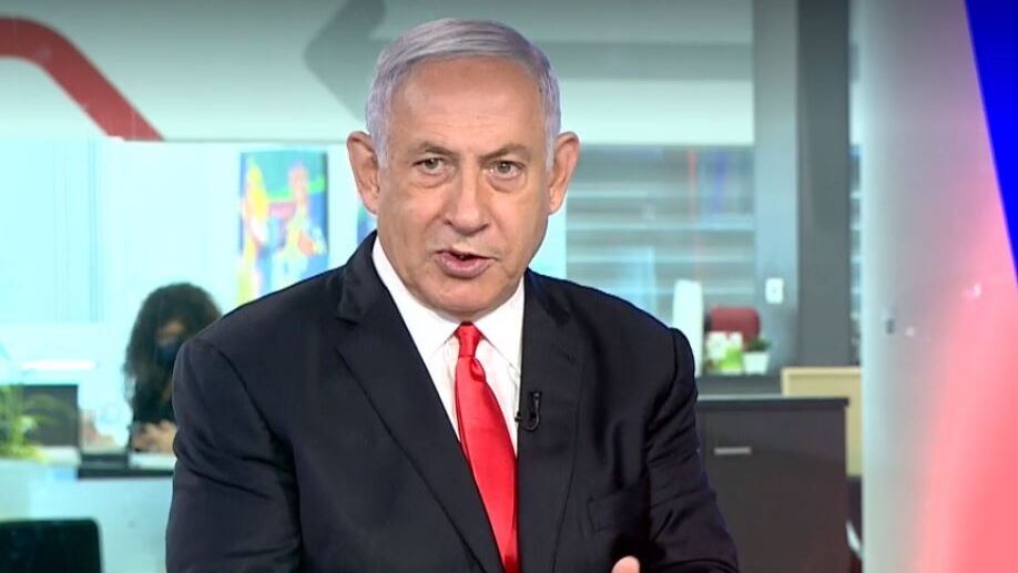 Prime Minister Benjamin Netanyahu in the Ynet studio on Tuesday 