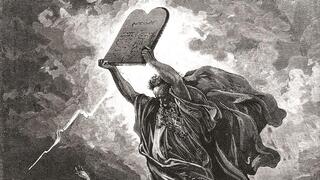 משה שובר את לוחות הברית. מציורי התנ"ך של גוסטב דורה