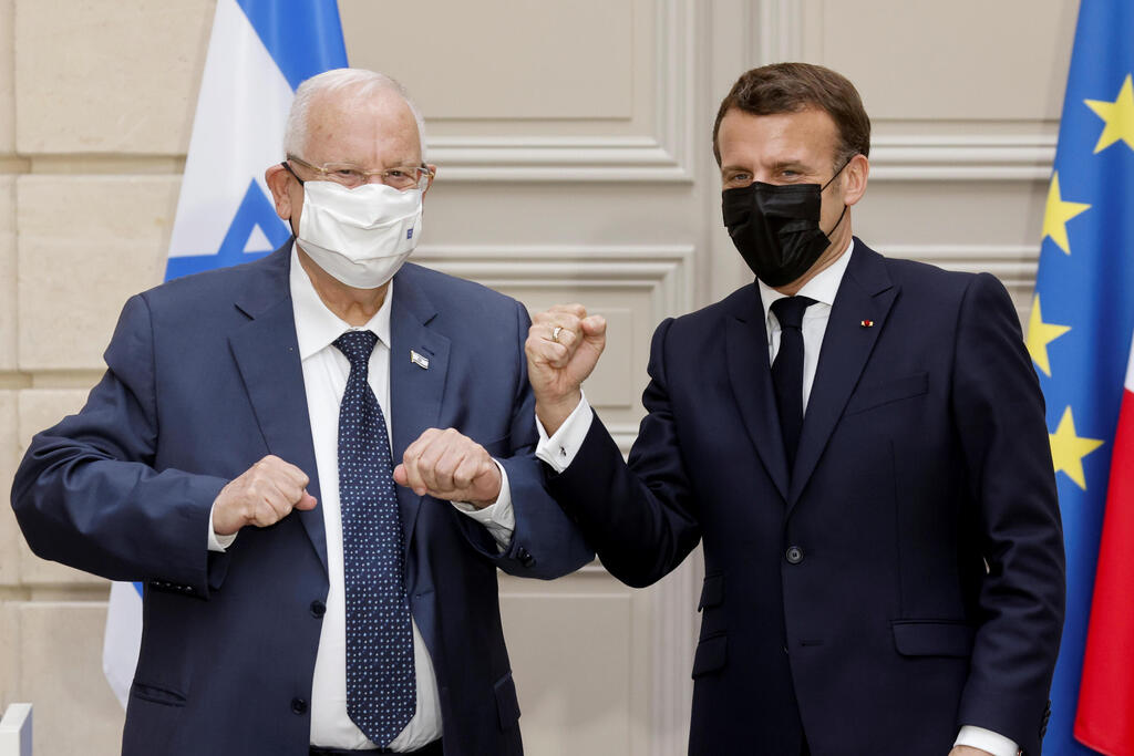 French President Emmanuel Macron and Israeli President Reuven Rivlin
