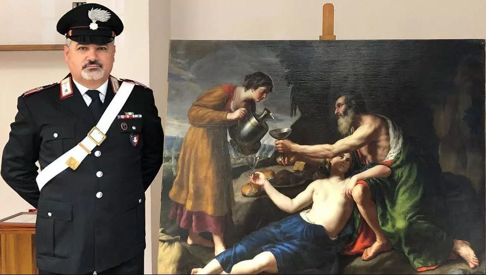 The painting was seized from the home of an antiques dealer