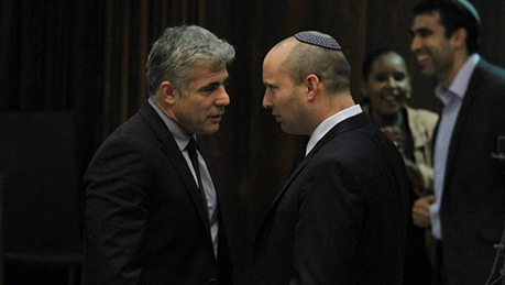 Yair Lapid, left, and Naftali Bennett 