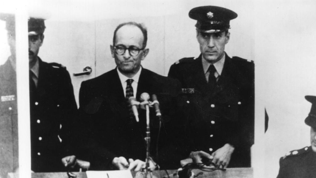 Adolf Eichmann on trial in Jerusalem in 1960 
