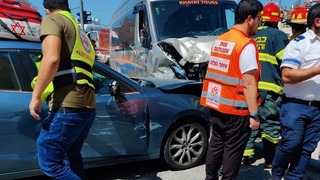 זירת התאונה בצומת דרך חברון- צבי נוימן בירושלים