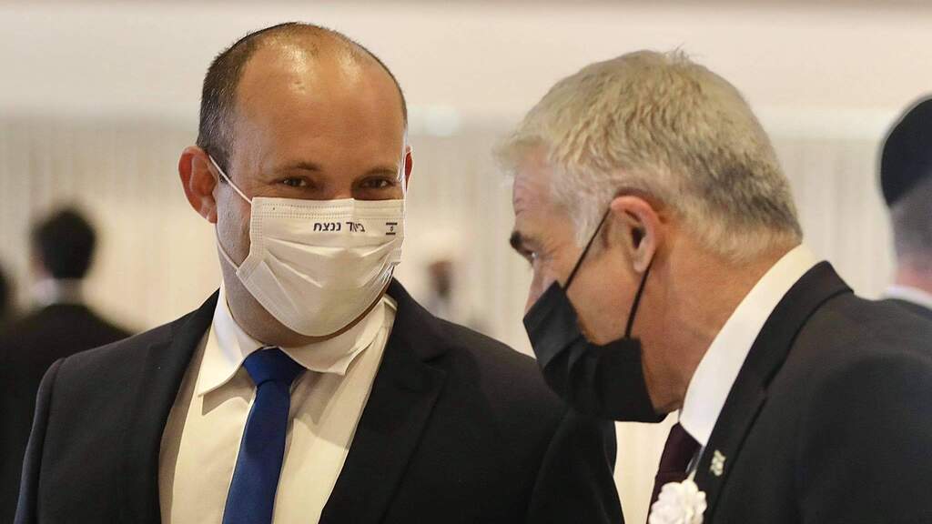 Беннет и Лапид (Фото: Марк Исраэль Салем) Беннет и Лапид