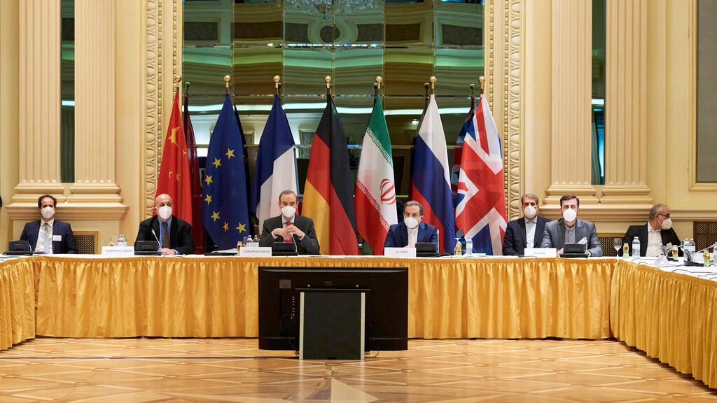 Diplomats of the EU, China, Russia and Iran at the start of talks on a U.S. return to the 2015 nuclear deal, at the Grand Hotel in Vienna
