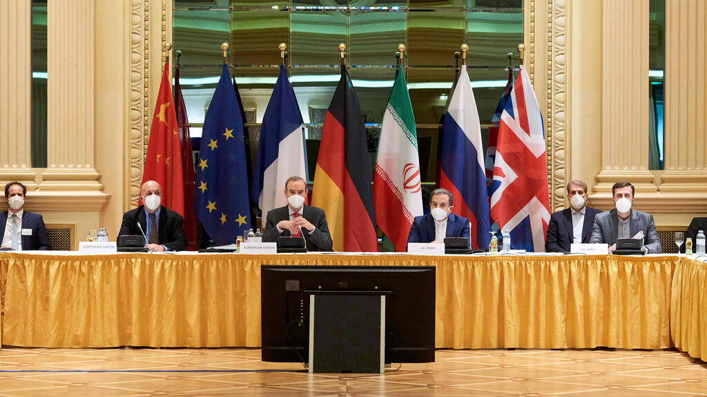 Diplomats of the EU, China, Russia and Iran at the start of talks on a U.S. return to the 2015 nuclear deal, at the Grand Hotel in Vienna