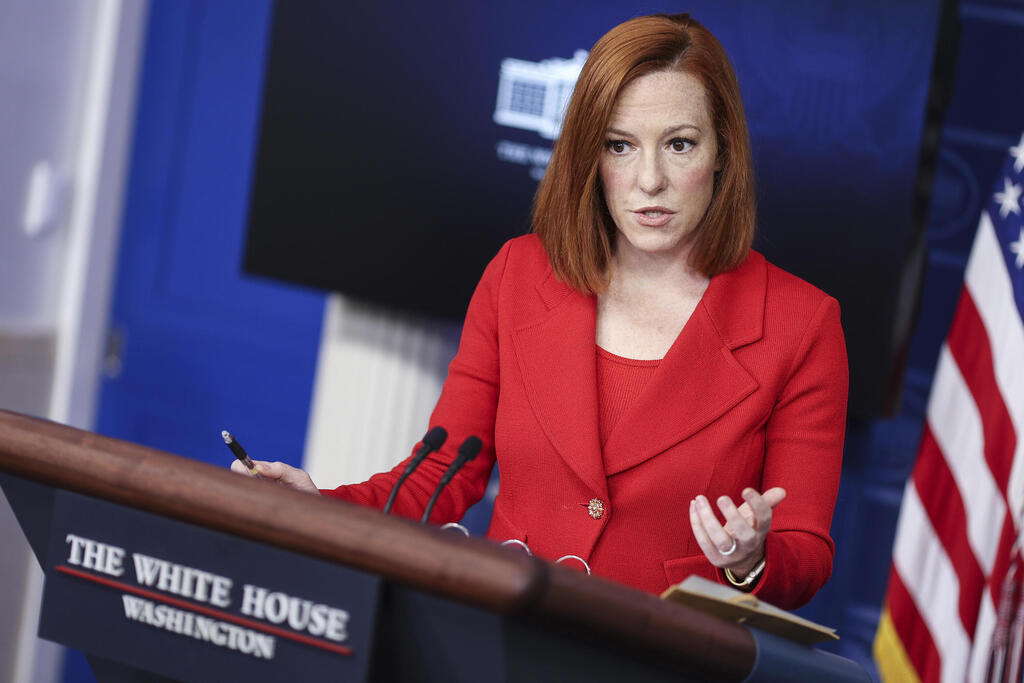 White House Press secretary  Jen Psaki during her daily briefing on Monday 