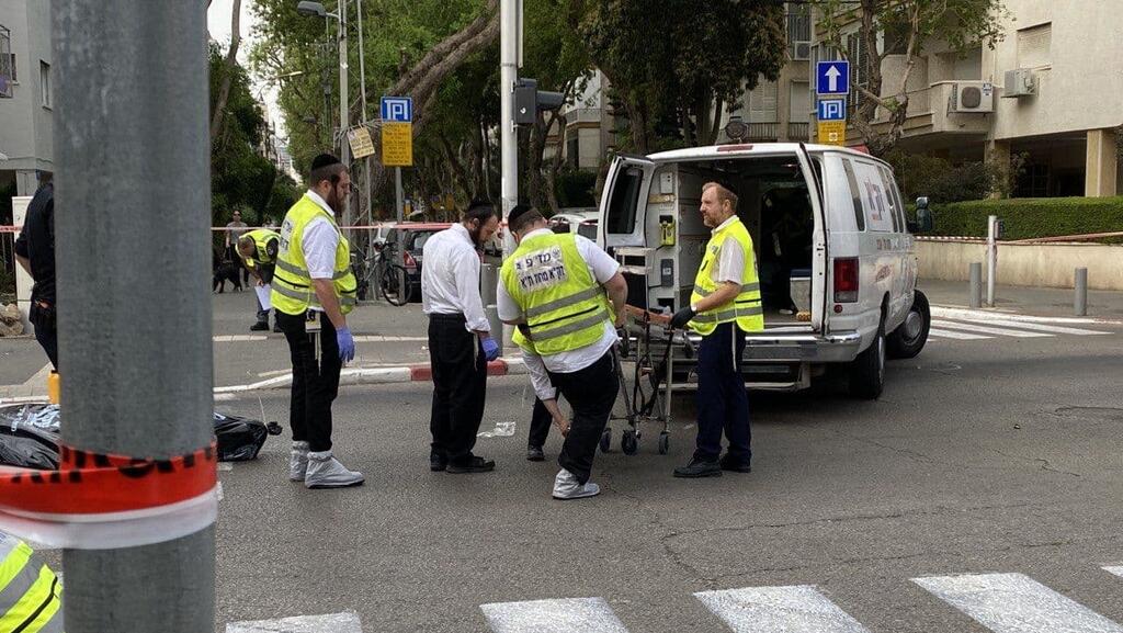 זירת תאונת הדרכים בתל אביב