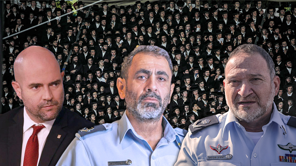 Public Security Minister Amir Ohana, Northern District Commander Shimon Lavi and Police Commissioner Kobi Shabtai 
