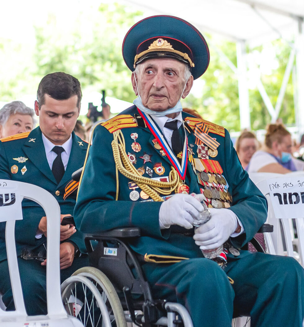 Ветеран Второй мировой войны на марше Победы в Иерусалиме 