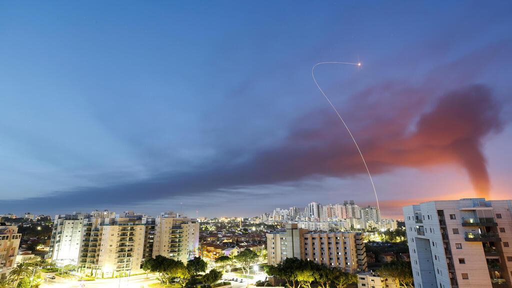 Iron Dome intercepts rockets launched from Gaza over Ashkelon, May 12, 2021 