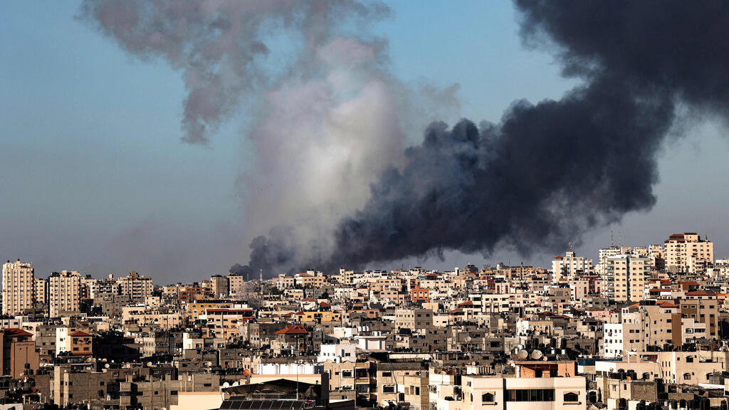 Smoke bellows in Gaza after an IAF strike on Saturday 