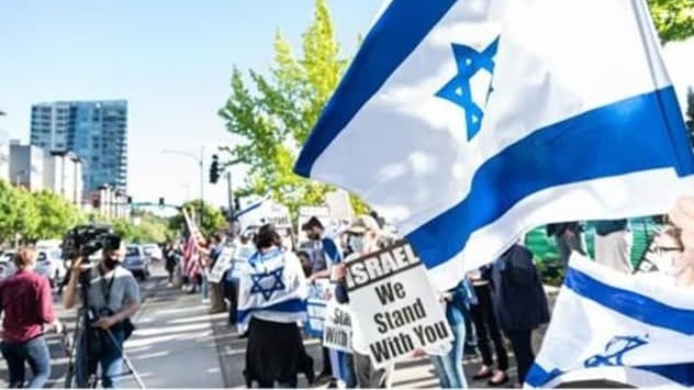 מפגן תמיכה במדינת ישראל בסיאטל