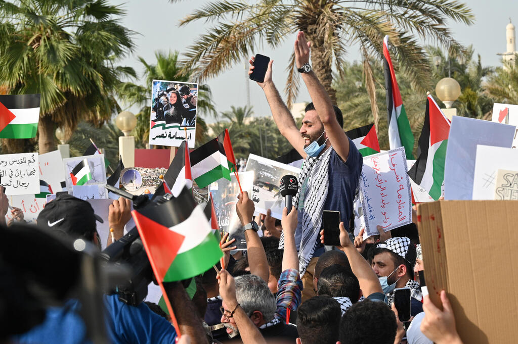 Demonstration in support of Palestinians during the Israeli Gaza conflict last week in Kuwait 