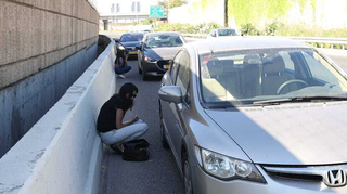 בזמן האזקעות בכביש 22 קריית ביאליק