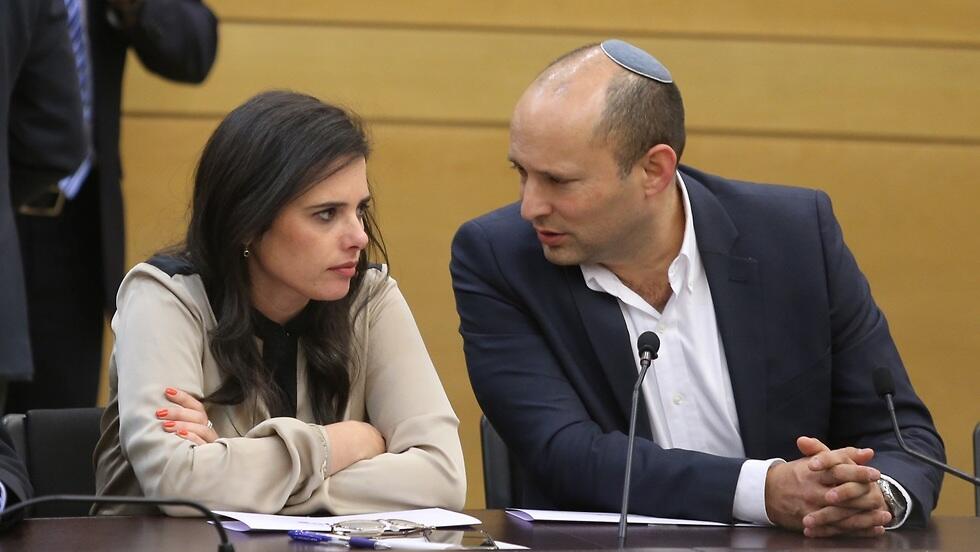 Ayelet Shaked and Naftali Bennett in the Knesset after the March 23 elections 