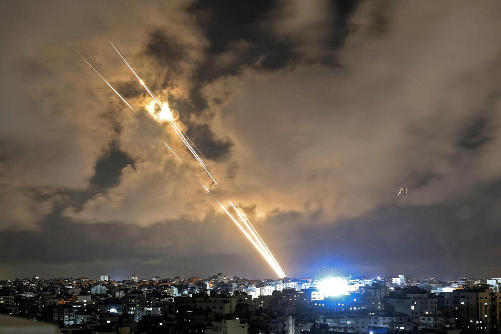 Rockets fired from Gaza at Israel during the fighting in May 