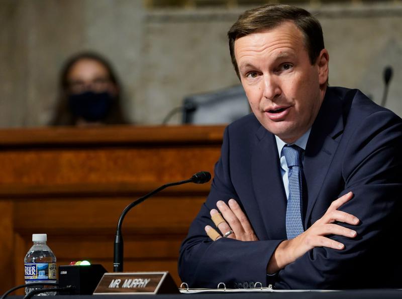 Sen. Chris Murphy, D-Conn., speaks at a Senate Foreign Relations Committee hearing on Capitol Hill, Sept. 2020 
