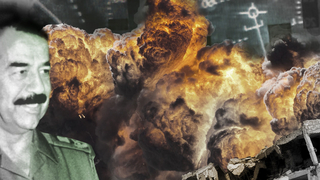  סדאם חוסיין על רקע הפצצת הכור 