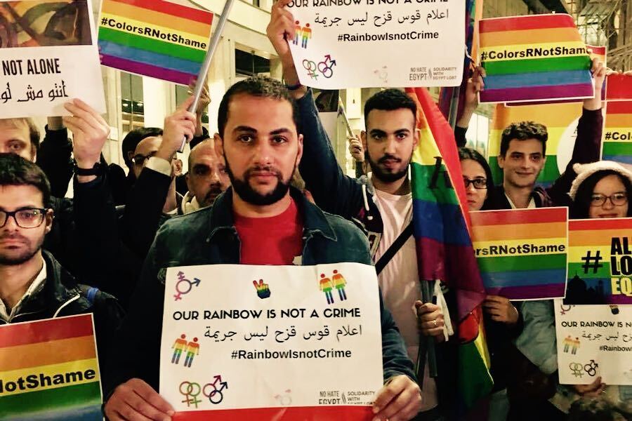 LGBT+ activists protesting in Egypt 