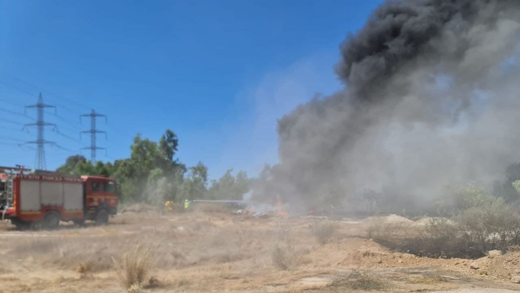 Пожар в Кирьят-Бялике (Фото: Служба пожарной охраны) קרית ביאליק