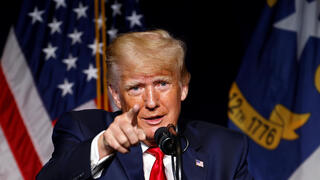 דונלד טראמפ נואם ב צפון קרוליינה ארה"ב