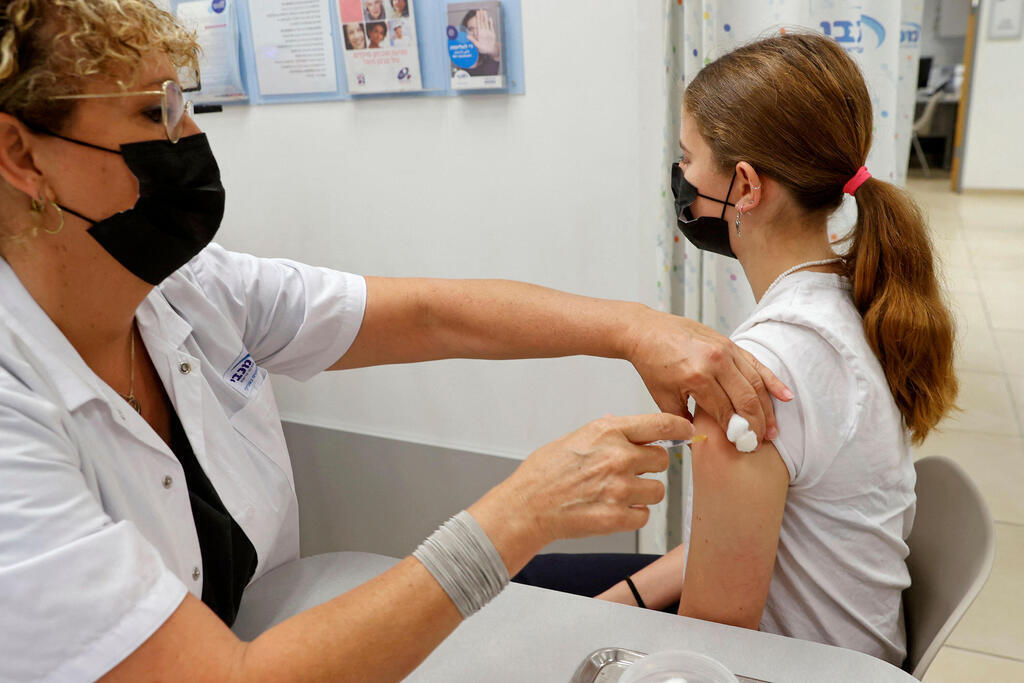 14-year old Ela from Tel Aviv receives her coronavirus vaccine on Sunday 